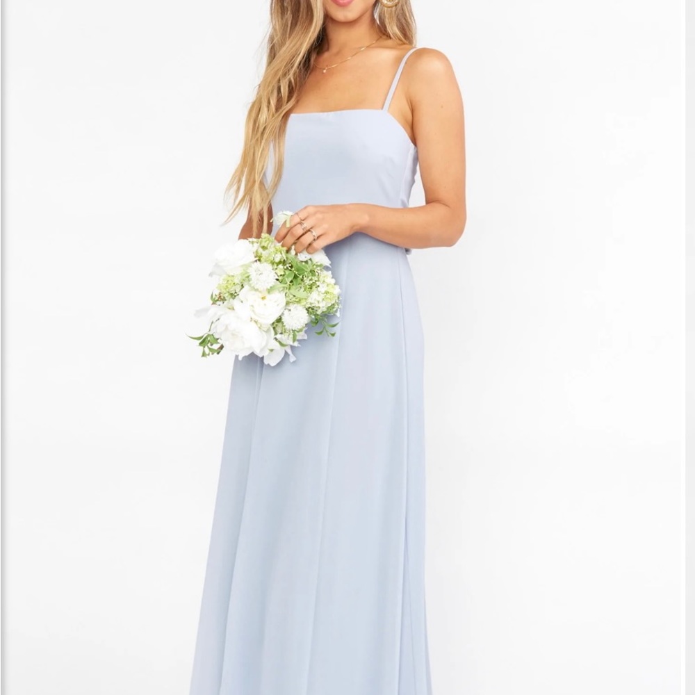 COPY - Lauren Tie Maxi Dress ~ Steel Blue Chiffon - Size M -
